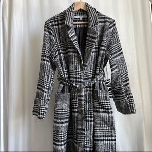 Plaid trench coat